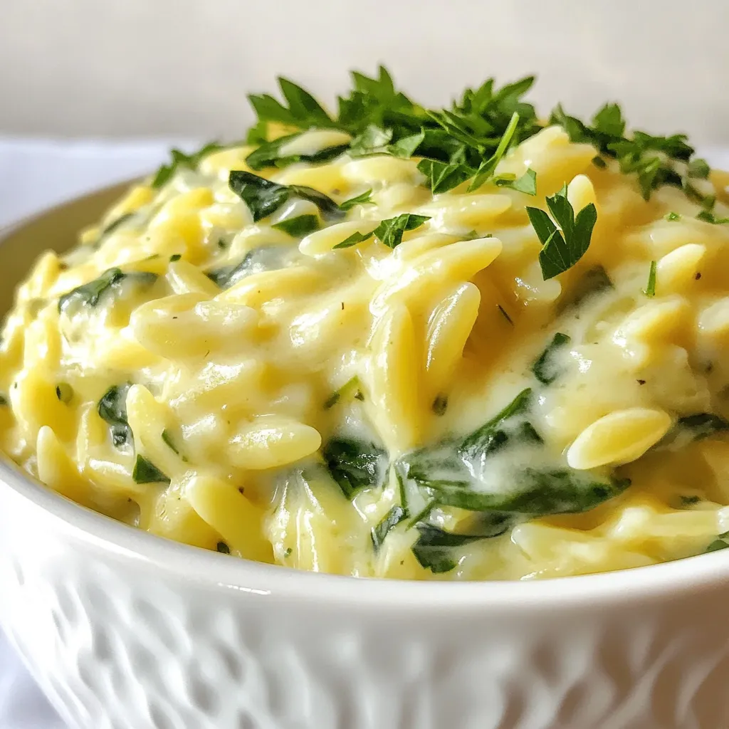 One-Pot Alfredo Orzo Creamy and Satisfying Dish