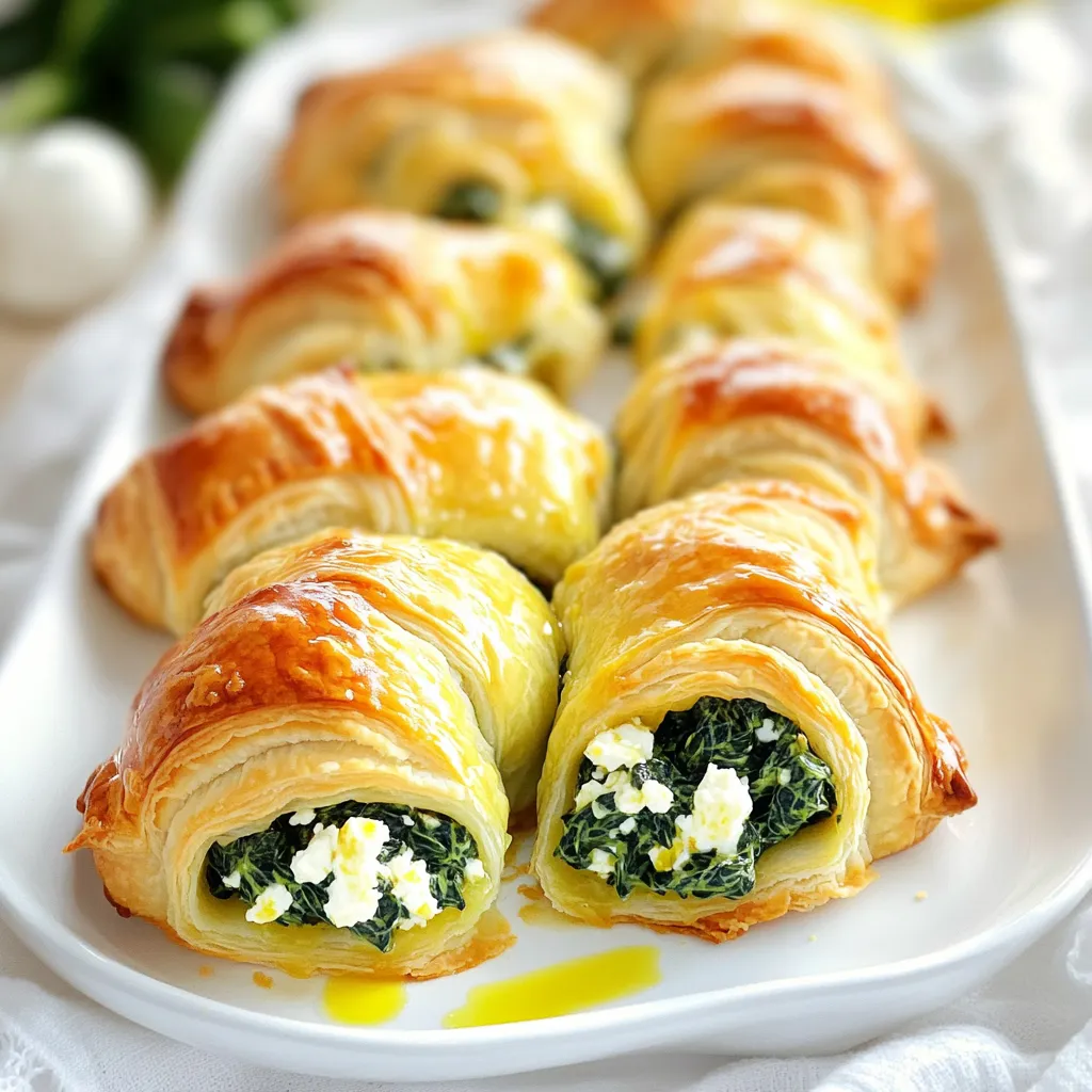Savory Spinach Feta Stuffed Crescent Rolls Delight