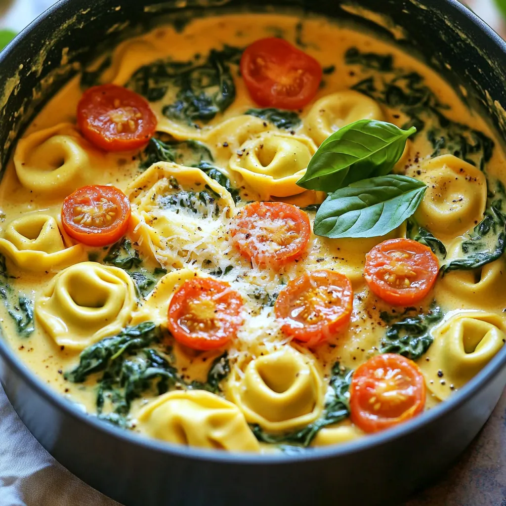 Creamy One-Pot Lemon Spinach Tortellini Delight