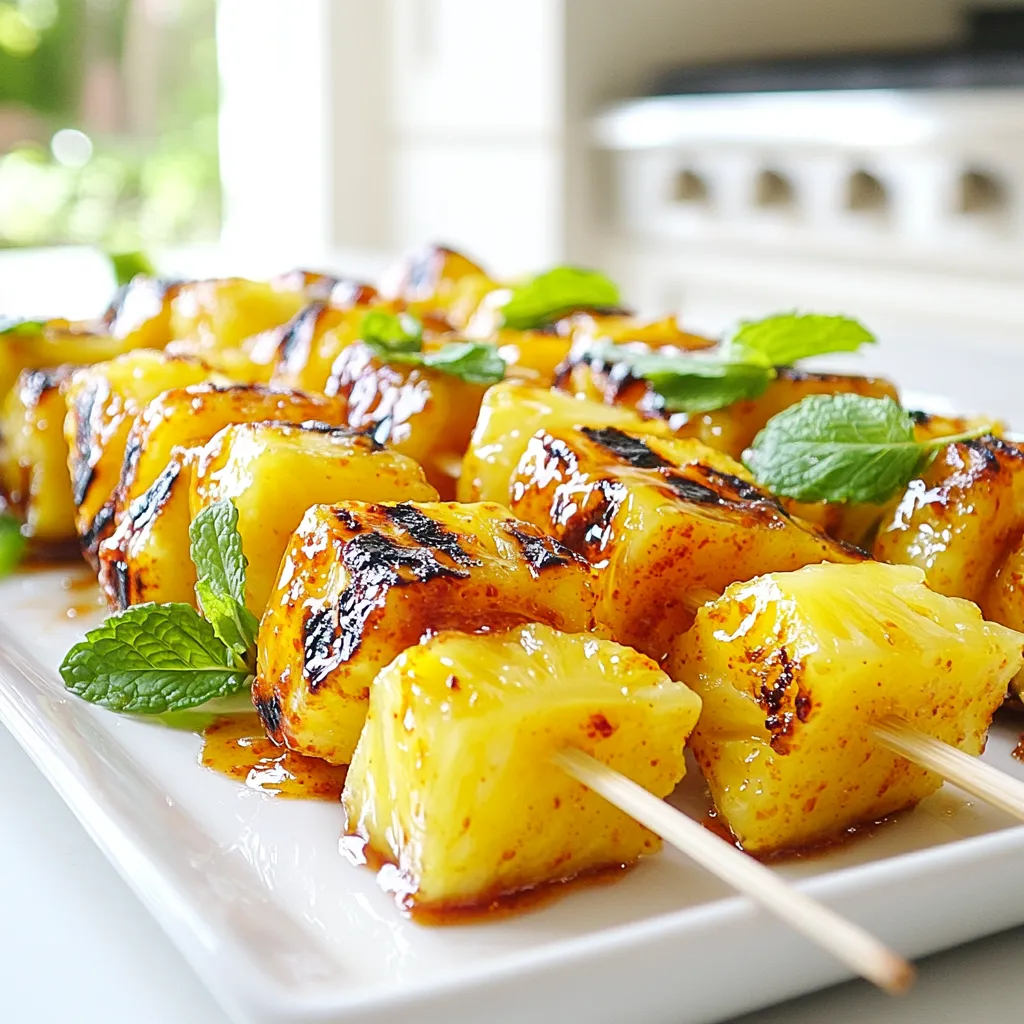 Sweet Chili Lime Grilled Pineapple Skewers Recipe