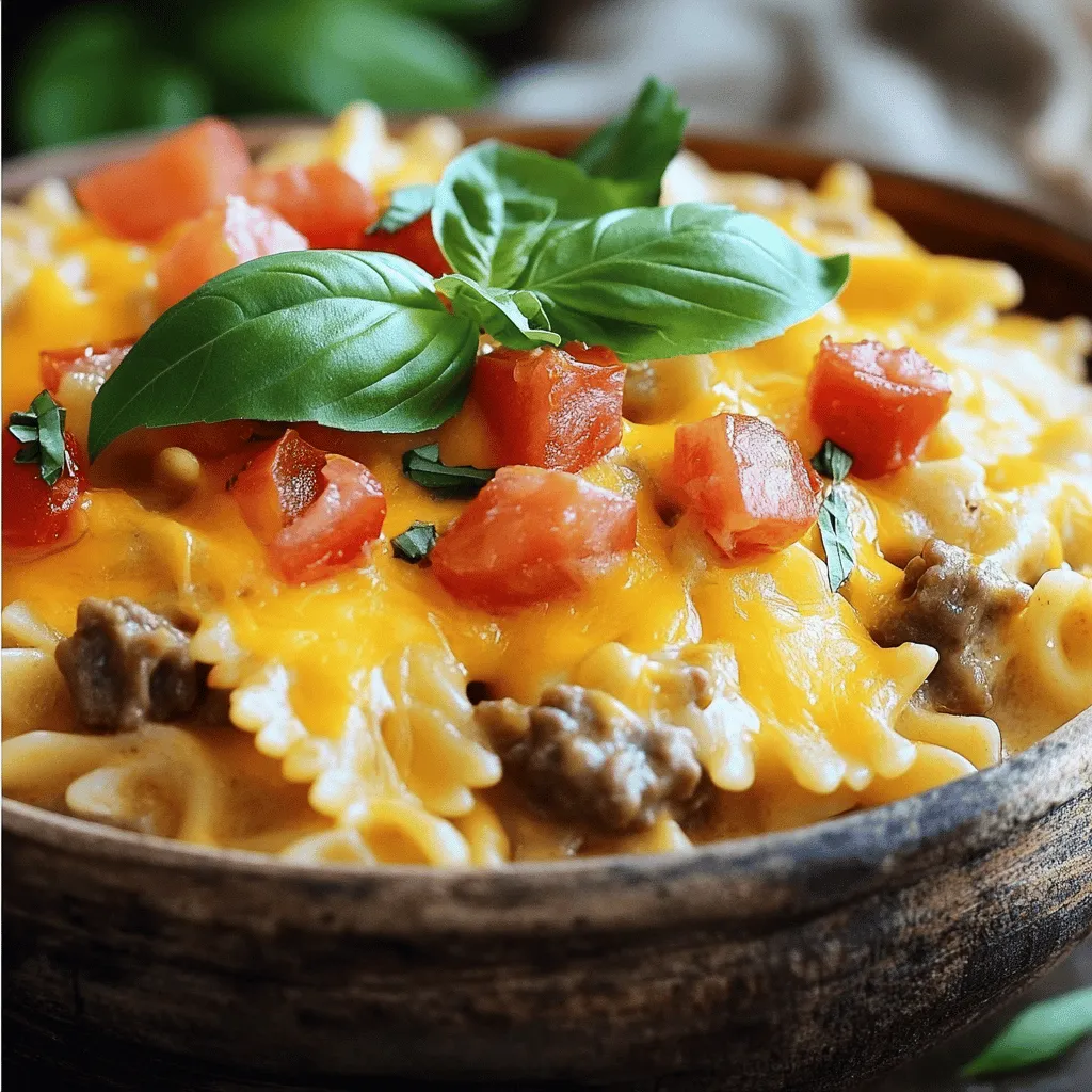 Cheesy Beef and Bowtie Pasta Hearty Family Meal