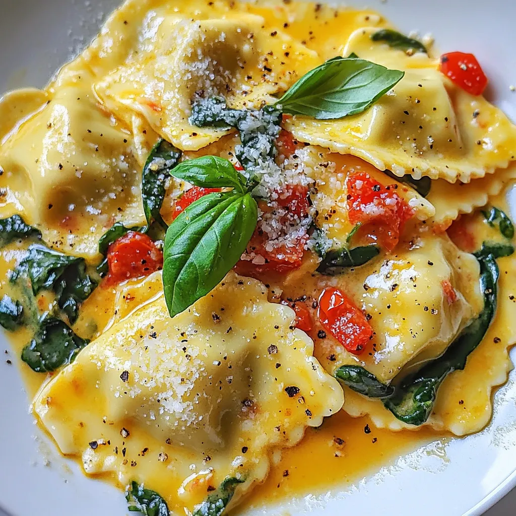 Creamy Tomato Spinach Ravioli Rich and Flavorful Dish