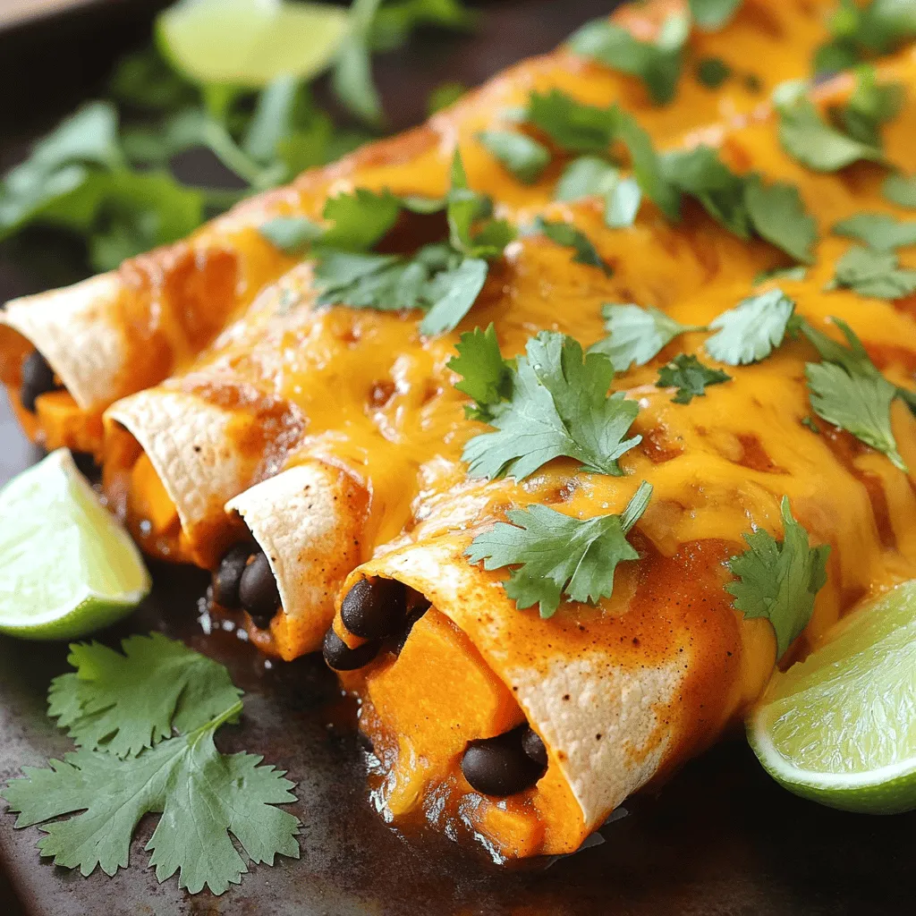 Savory Sweet Potato and Black Bean Enchiladas Recipe