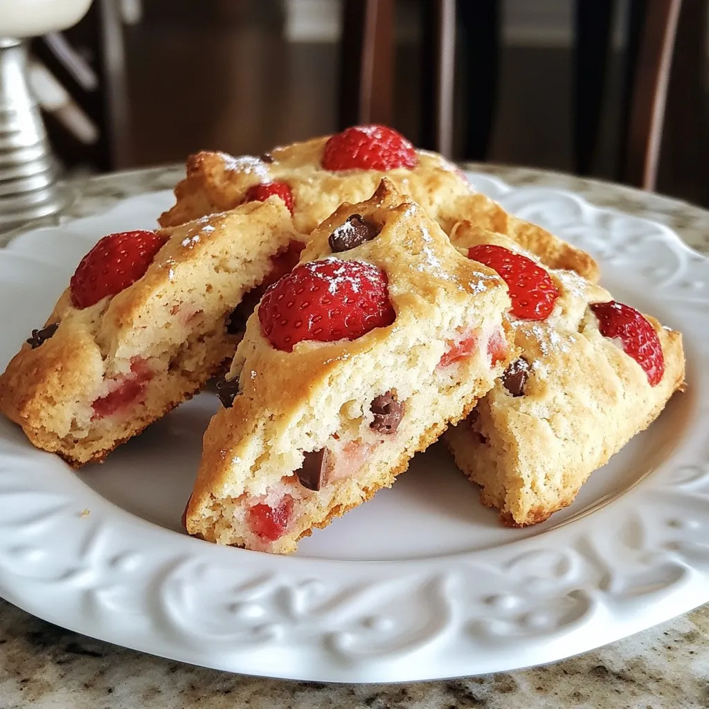 Strawberry Chocolate Chip Scones Flavorful Easy Treat