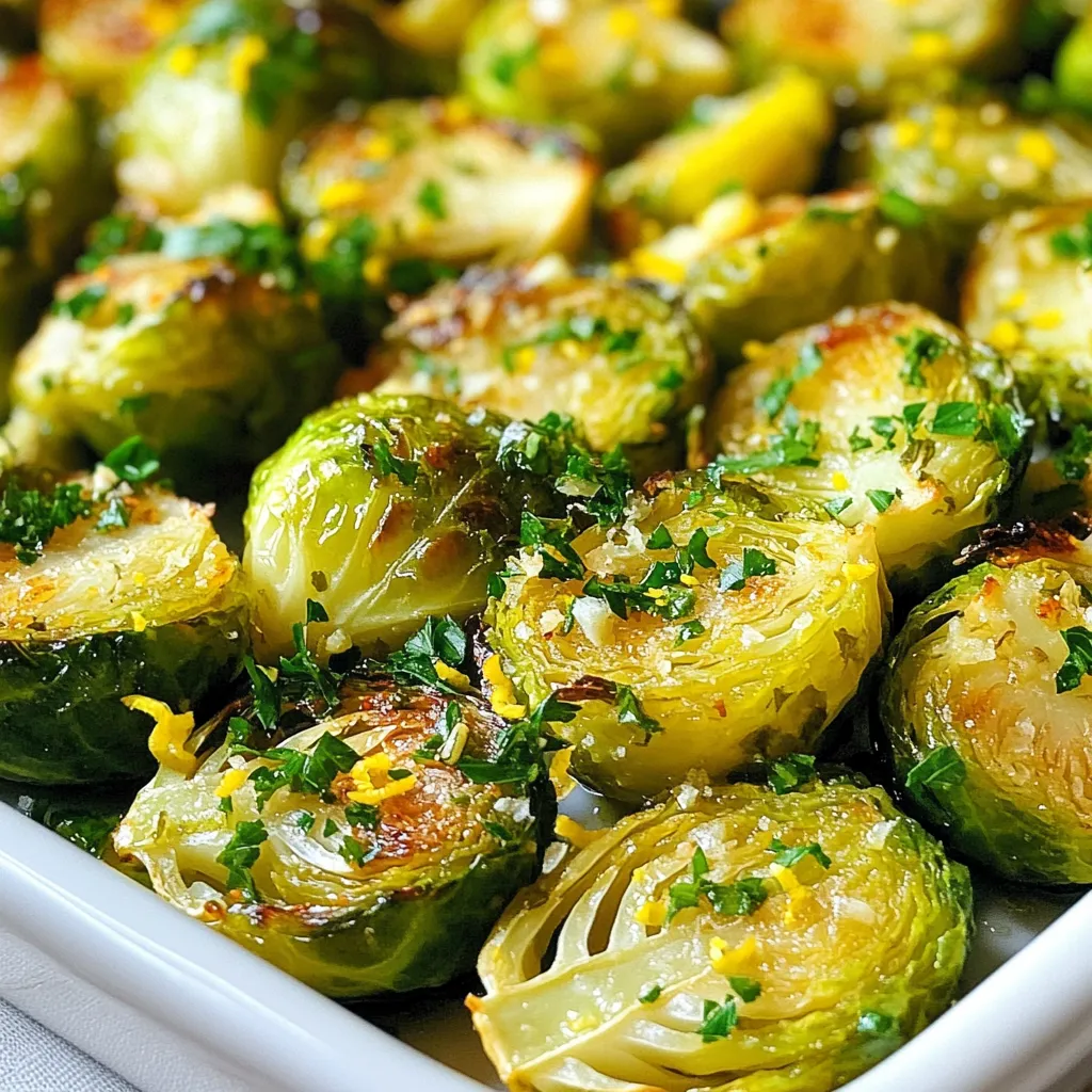 Lemon Garlic Roasted Brussels Sprouts Tasty Side Dish