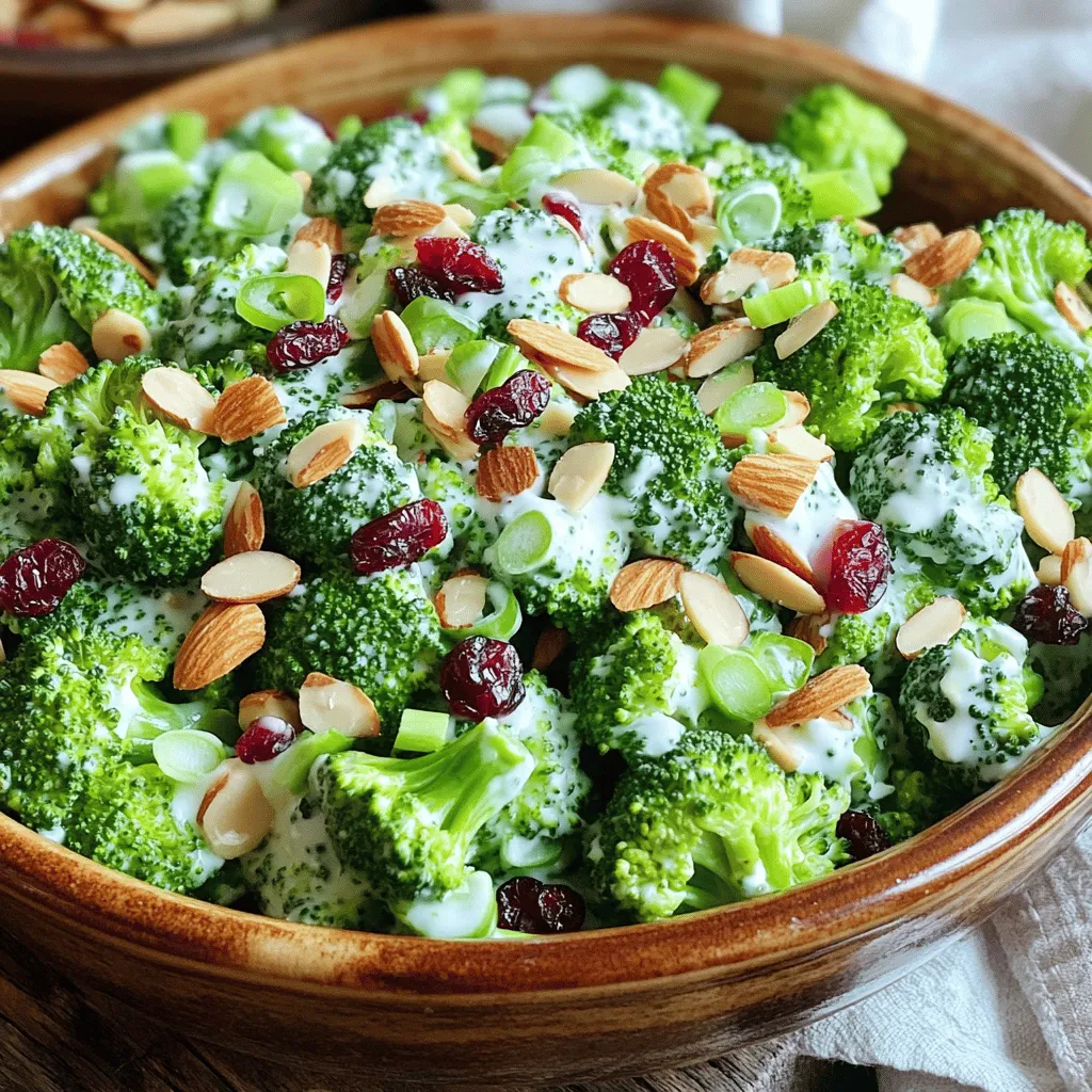Creamy Broccoli Almond Salad Healthy and Tasty Meal