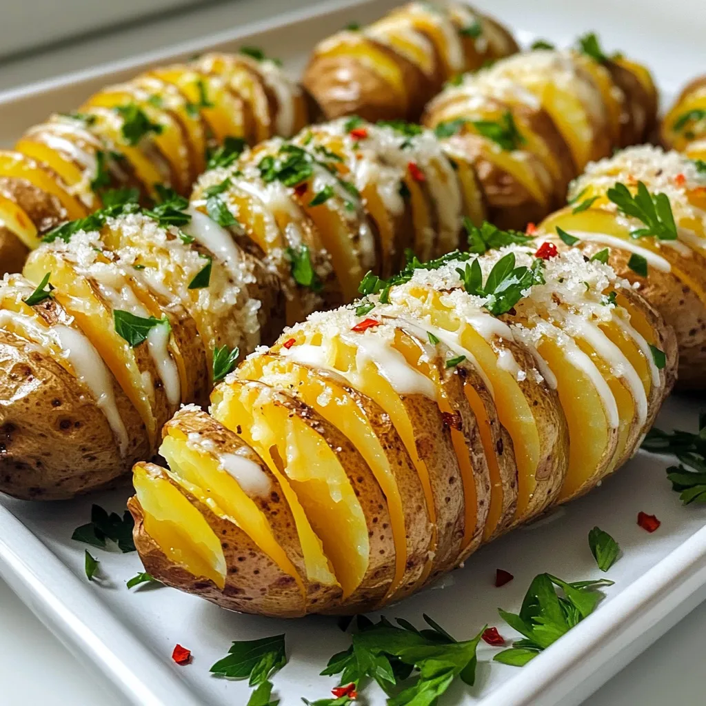 Garlic Butter Hasselback Potatoes Tasty Side Dish