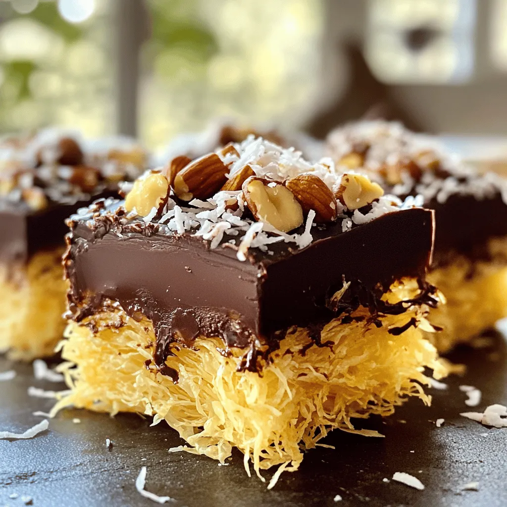 Chocolate Kataifi Bars Delightful Sweet Treat