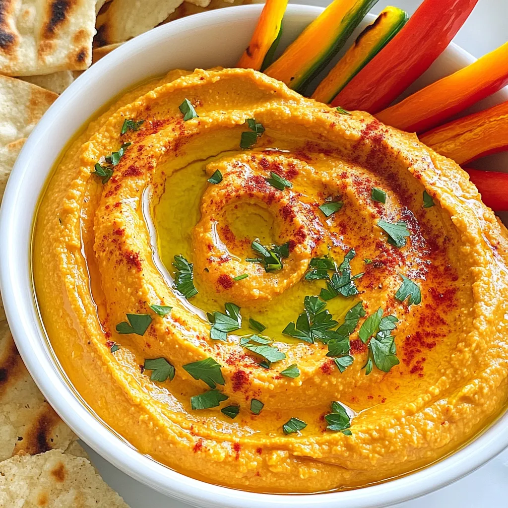 Roasted Red Pepper Hummus Simple and Flavorful Dip