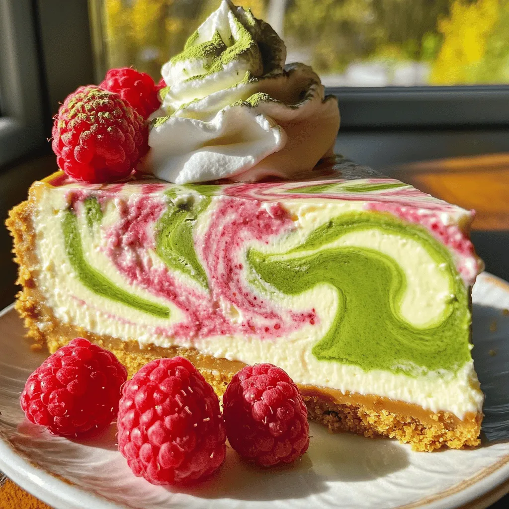 Matcha Raspberry Swirl Cheesecake Delight Recipe
