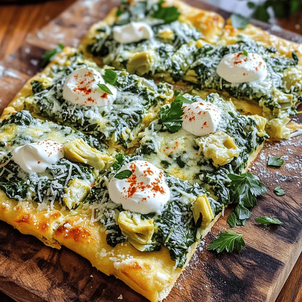 Cheesy Spinach Artichoke Flatbread Easy and Delicious
