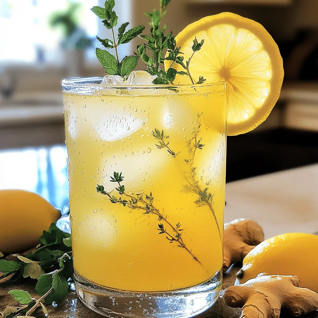Ginger Lemonade Refresher Refreshing Summer Drink