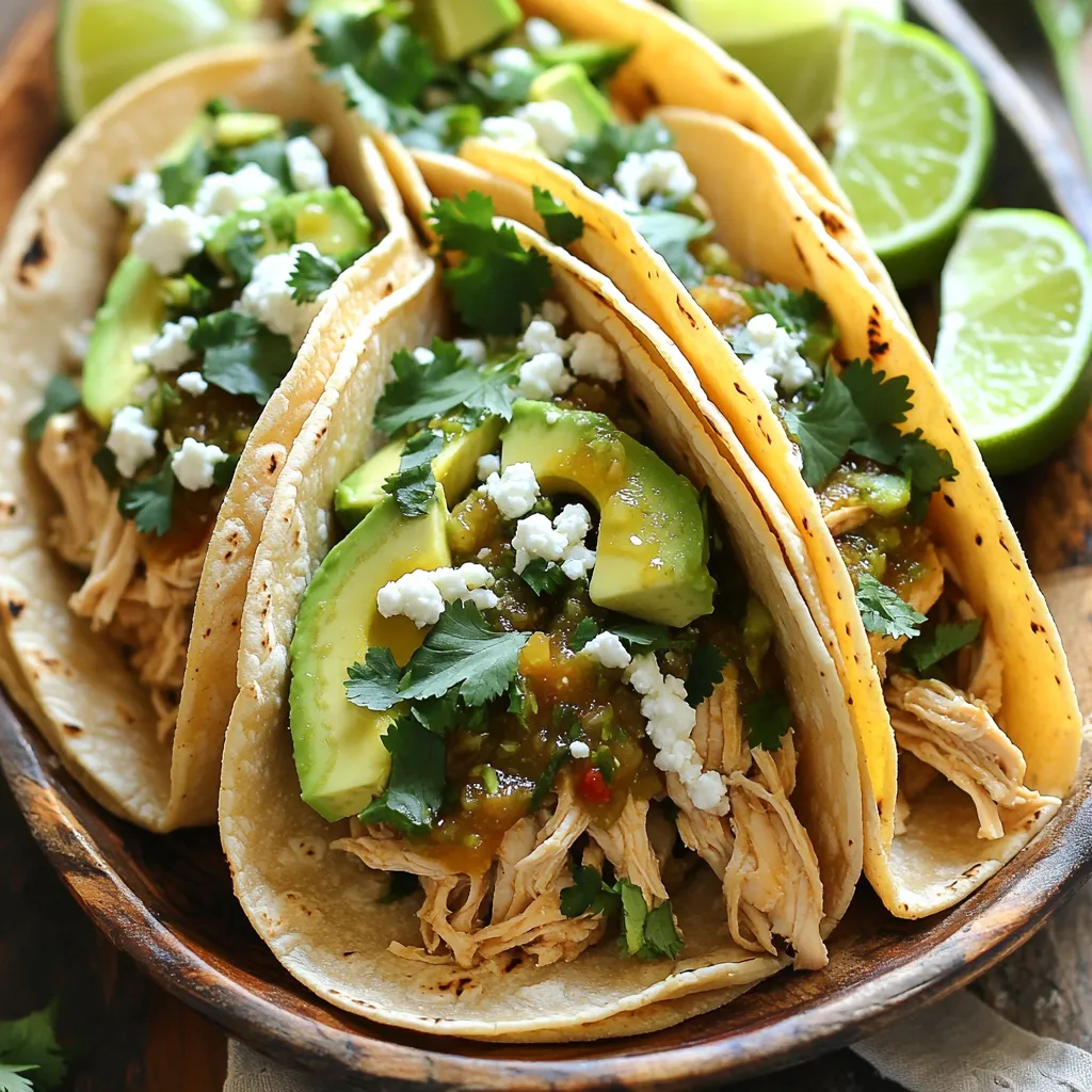 Savory Slow Cooker Salsa Verde Chicken Tacos Recipe
