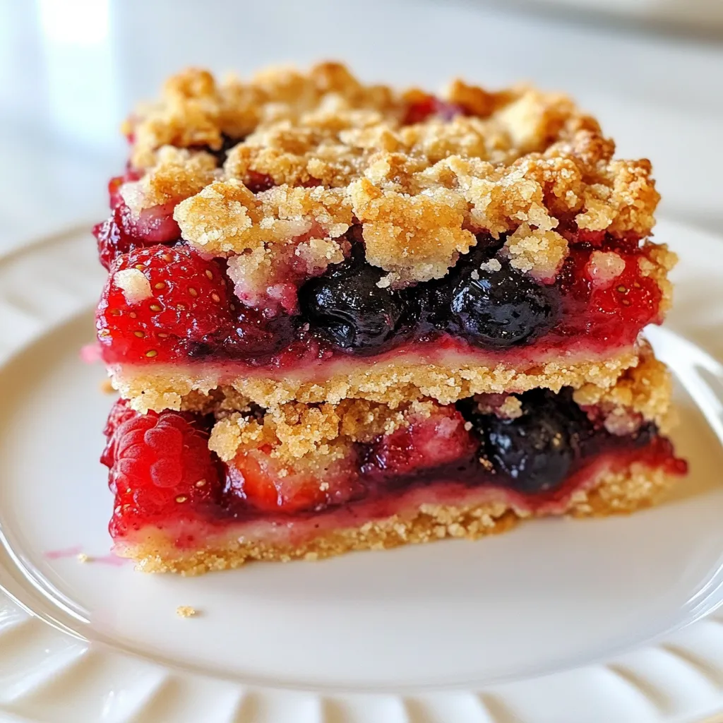 Triple Berry Crumble Bars Irresistible Dessert Treat