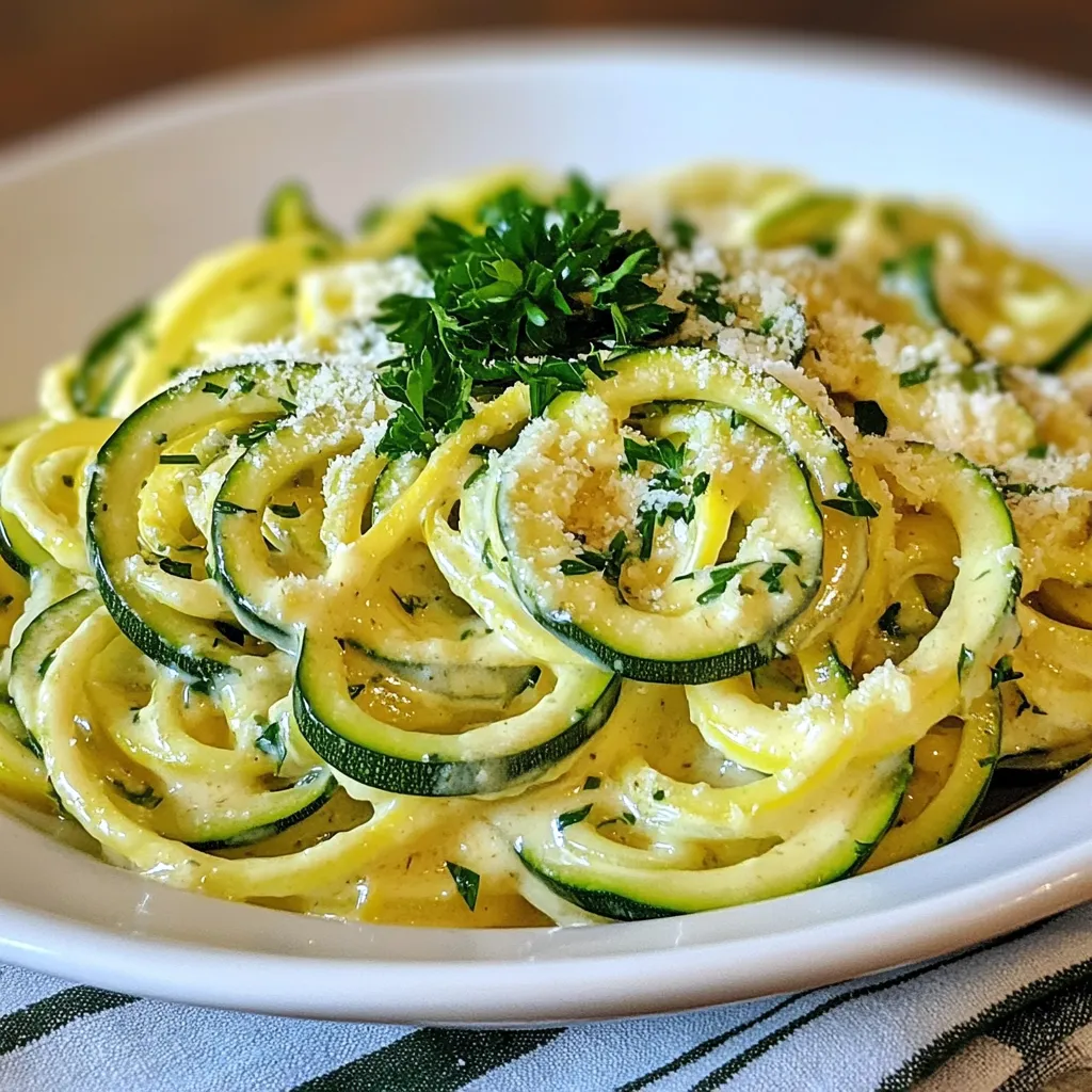 Creamy Garlic Parmesan Zoodles Flavorful and Simple Dish