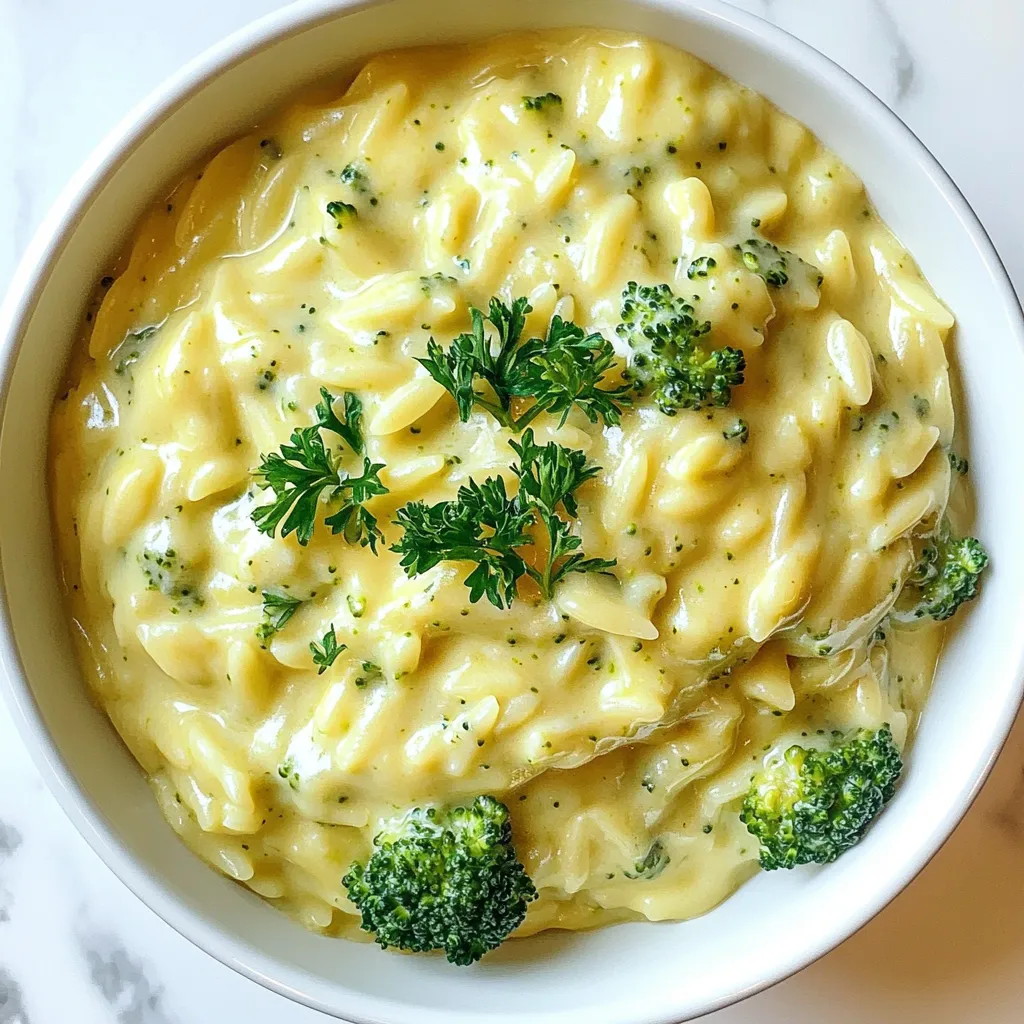 Creamy Broccoli Cheddar Orzo Luscious Pasta Dish