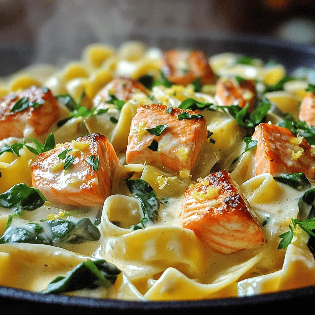 Creamy Garlic Salmon Pasta Delightful and Simple Recipe