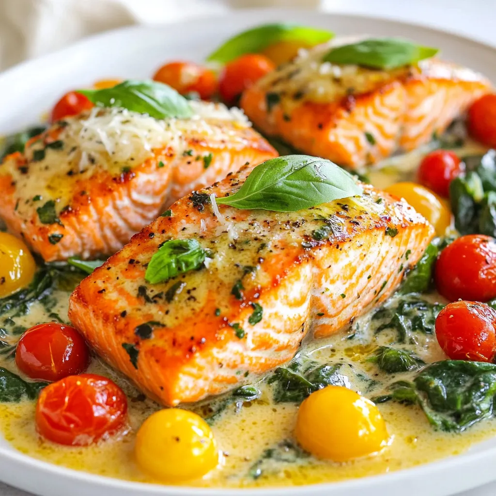 Tuscan Salmon in Cream Sauce Flavorful Dinner Delight