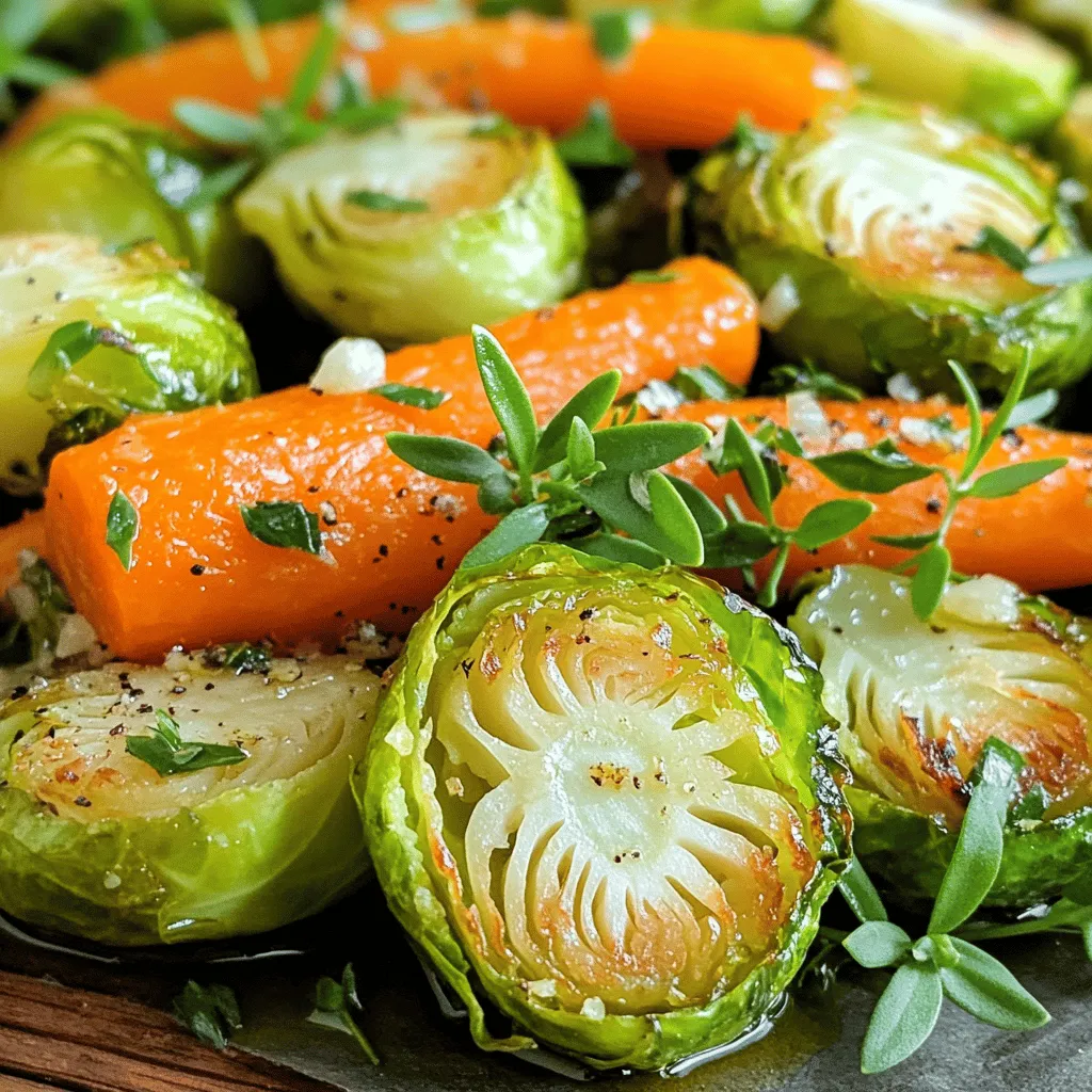Garlic Herb Roasted Brussels &#038; Carrots Simple Dish