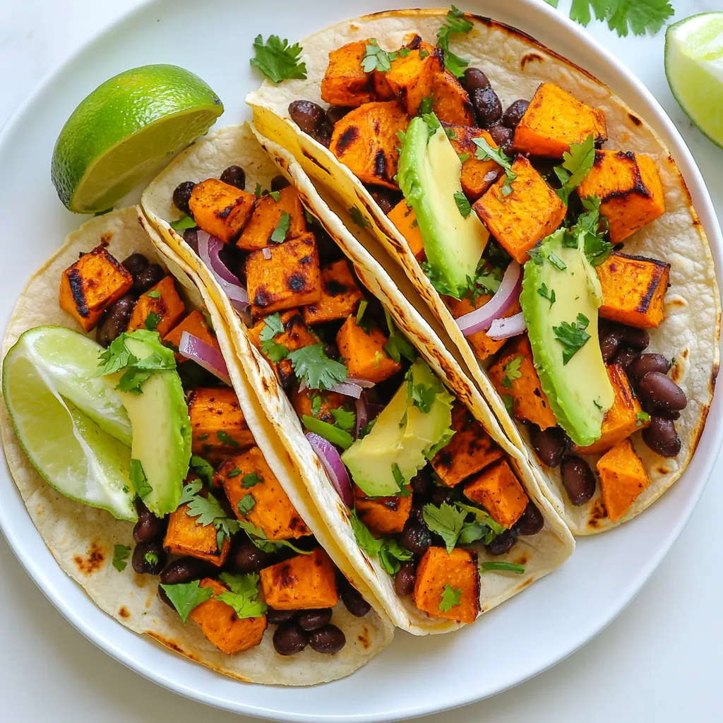 Vegan Sweet Potato Black Bean Tacos Flavor Burst