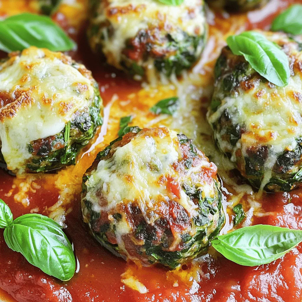 Spinach Garlic Mozzarella Meatballs Tasty and Easy Recipe