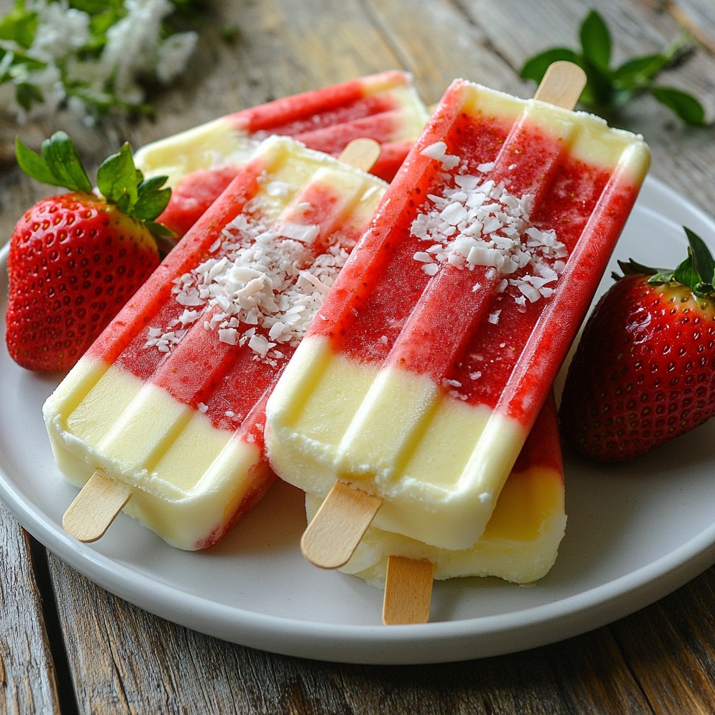 Strawberry Coconut Popsicles Refreshing Treat Idea