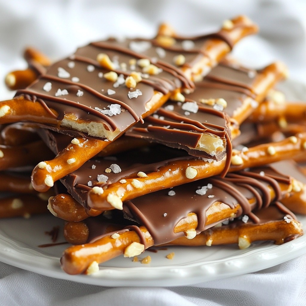 Chocolate Caramel Pretzel Bark Delightful Treat Recipe
