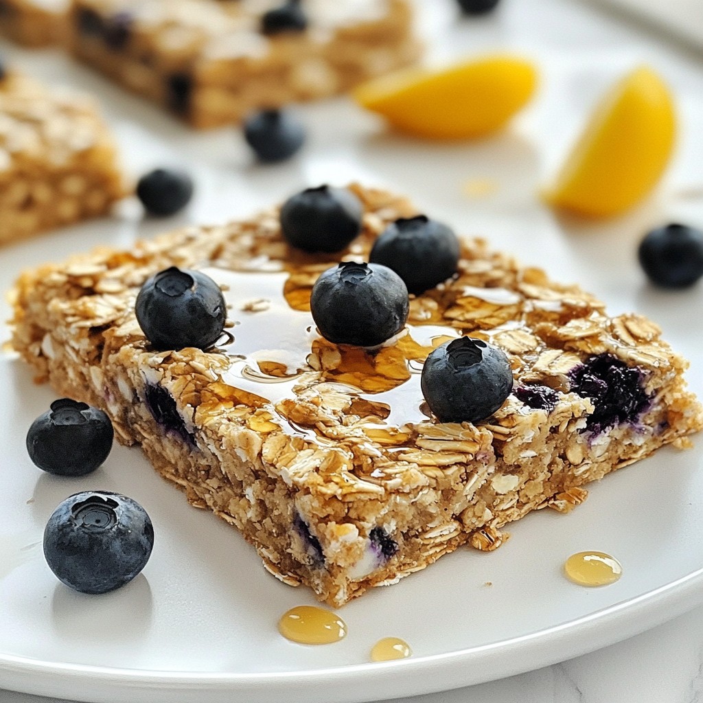 Blueberry Oatmeal Breakfast Bars Healthy Treat Recipe