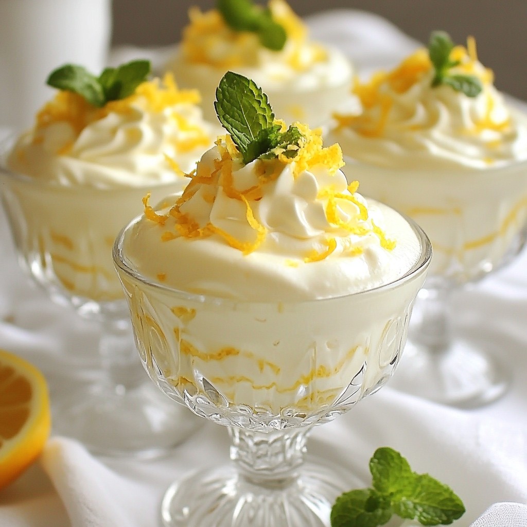 Sugar-Free Lemon Mousse Cups Delightfully Light Dessert