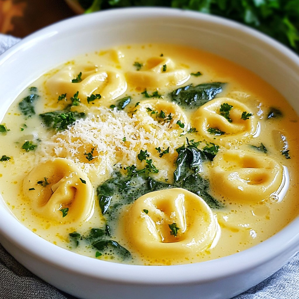 Creamy Spinach Tortellini Soup Delightful and Easy