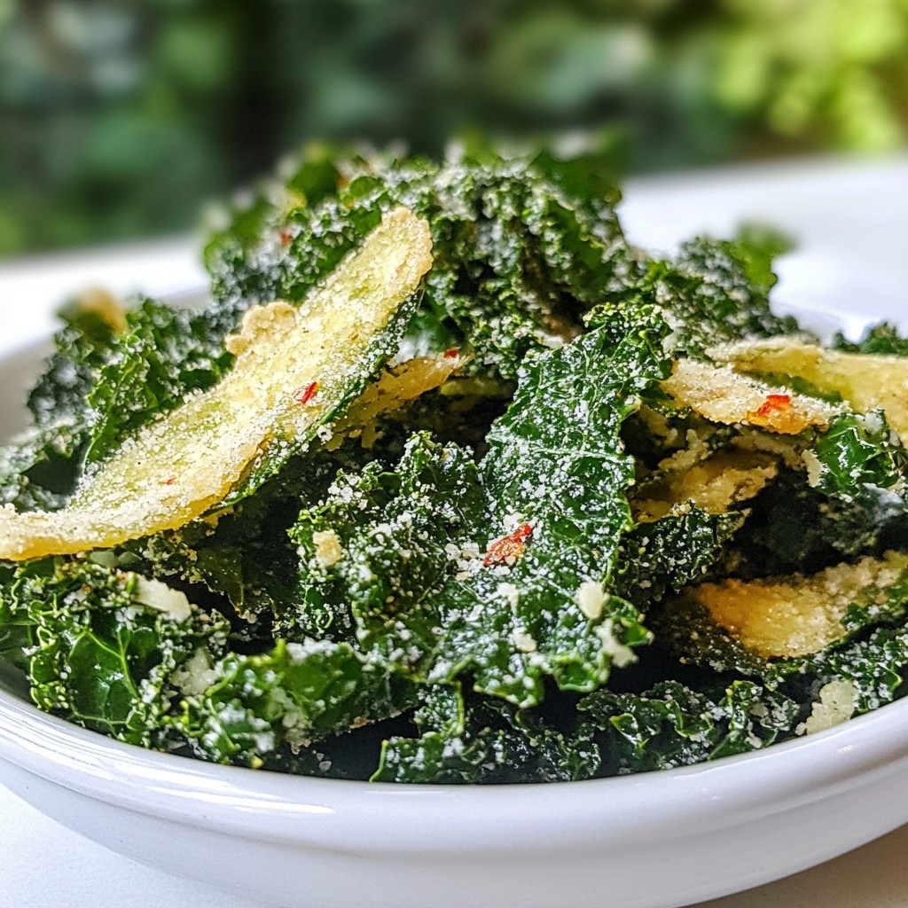 Easy Keto Garlic Parmesan Kale Chips Crunchy Snack