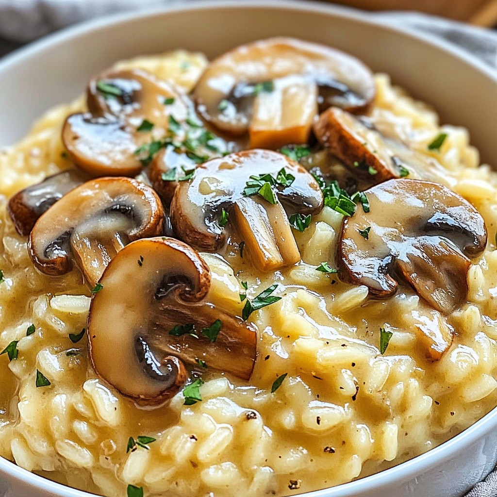 Creamy Mushroom Garlic Risotto Rich and Savory Delight
