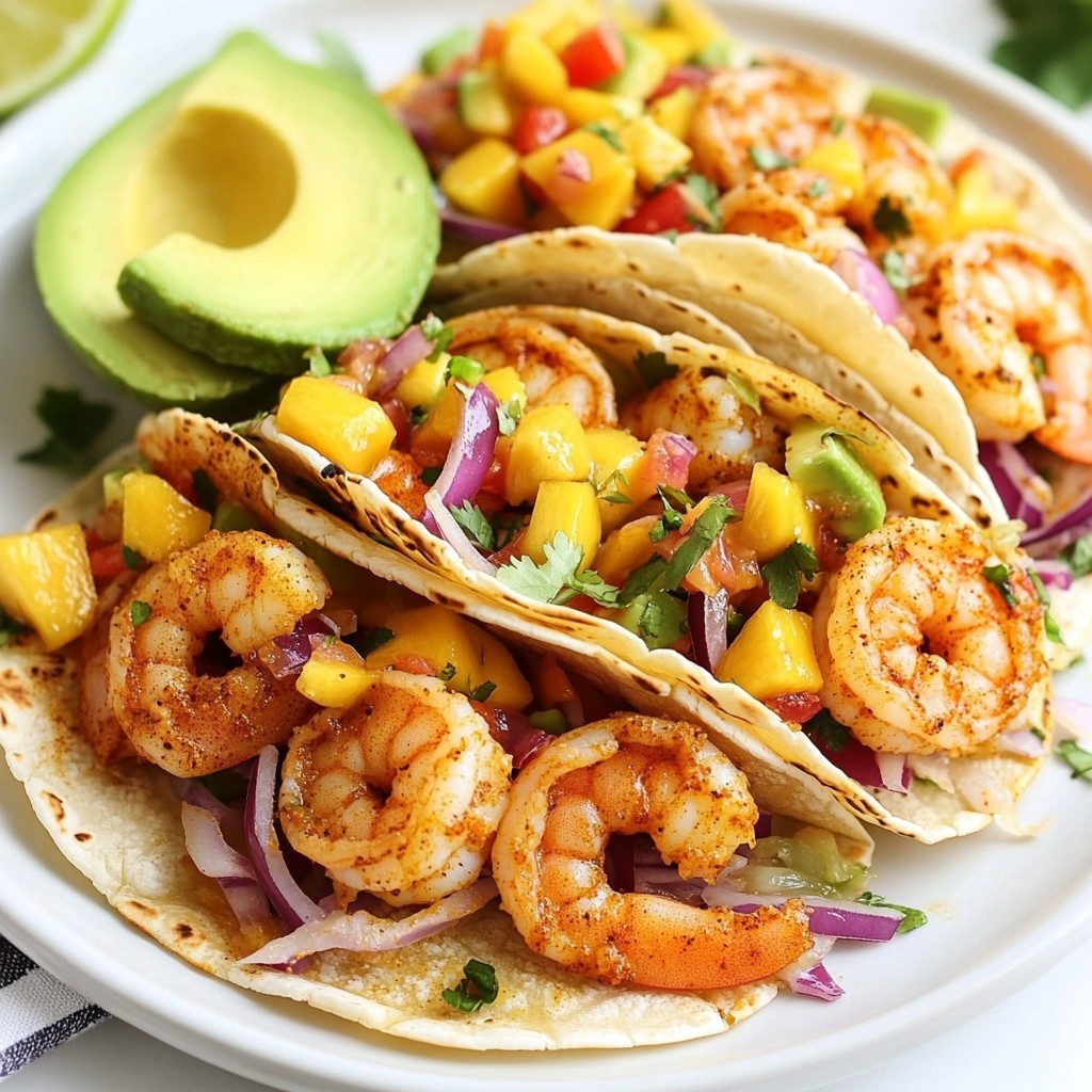 Cajun Shrimp Tacos with Mango Salsa Delightful Meal