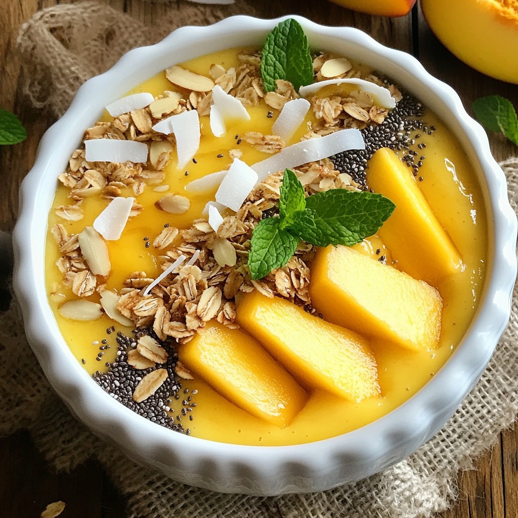 Peach Mango Smoothie Bowl Energizing Breakfast Delight