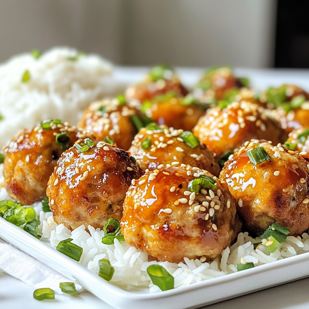 Teriyaki Glazed Chicken Meatballs Flavorful Dinner Delight
