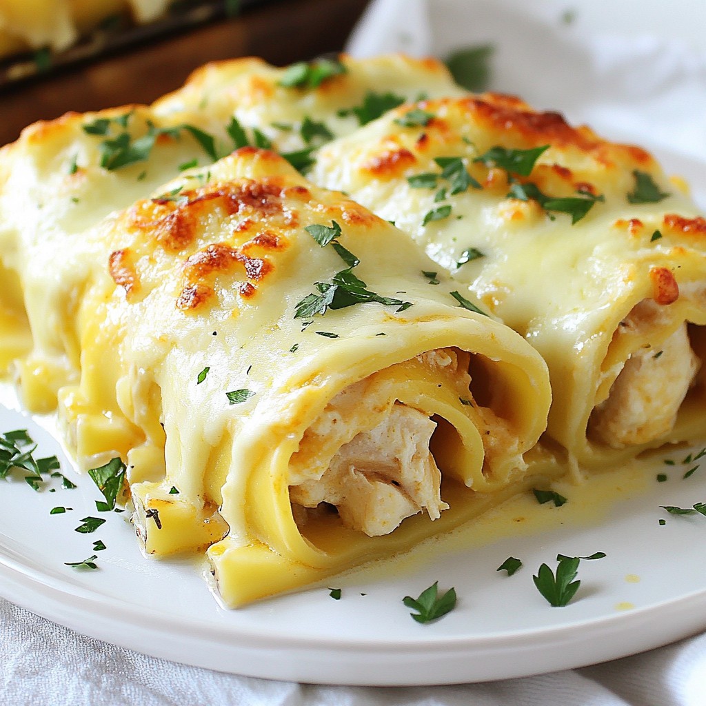 Chicken Alfredo Lasagna Roll Ups Flavorful Comfort Meal