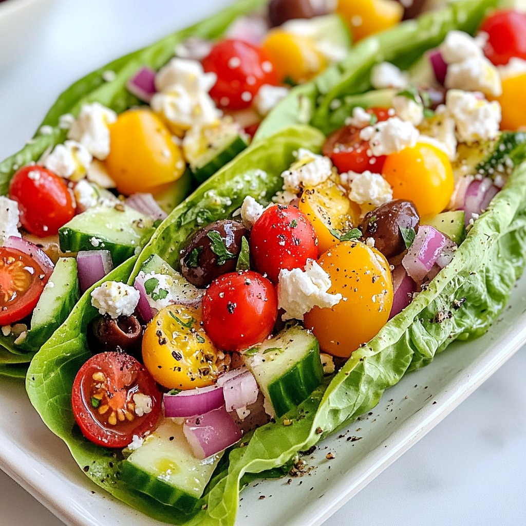 Greek Salad Lettuce Wraps Flavorful and Healthy Meal
