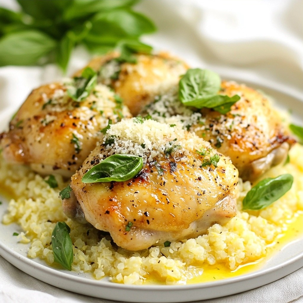 Savory Keto Basil Chicken with Cauliflower Rice Recipe
