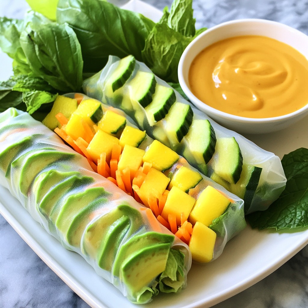 Avocado Mango Spring Rolls Fresh and Flavorful Treat