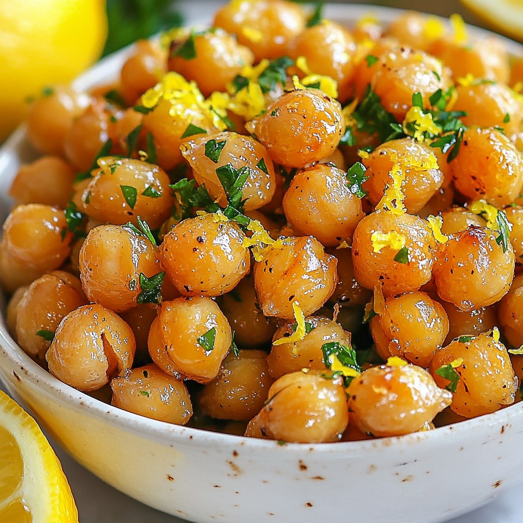 Lemon Garlic Roasted Chickpeas Crispy and Flavorful Snack
