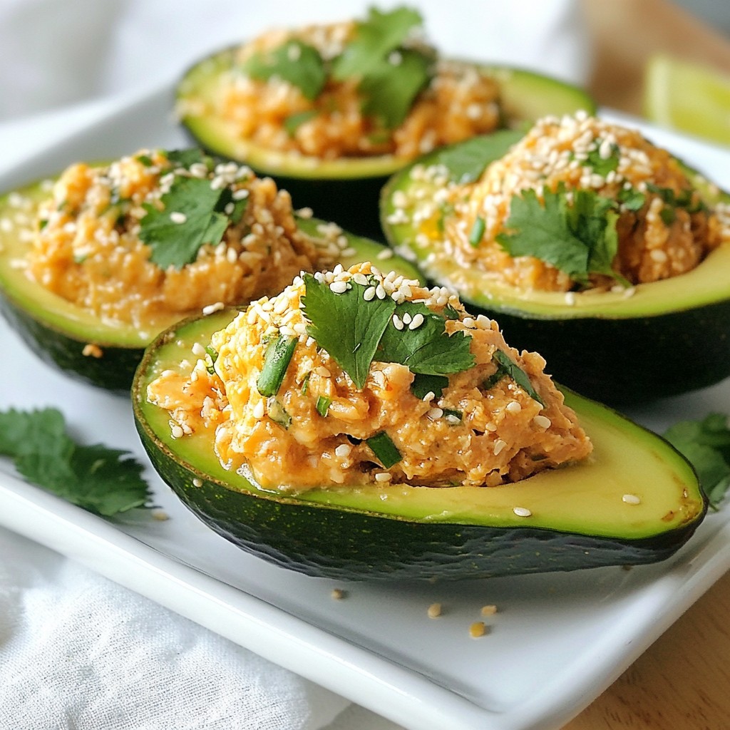 Spicy Tuna Stuffed Avocado Flavorful and Fresh Dish