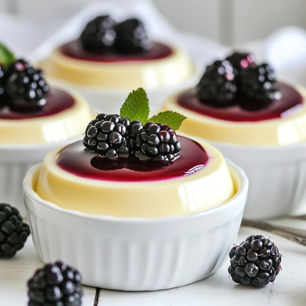 Creamy Low-Carb Blackberry Panna Cotta Delight