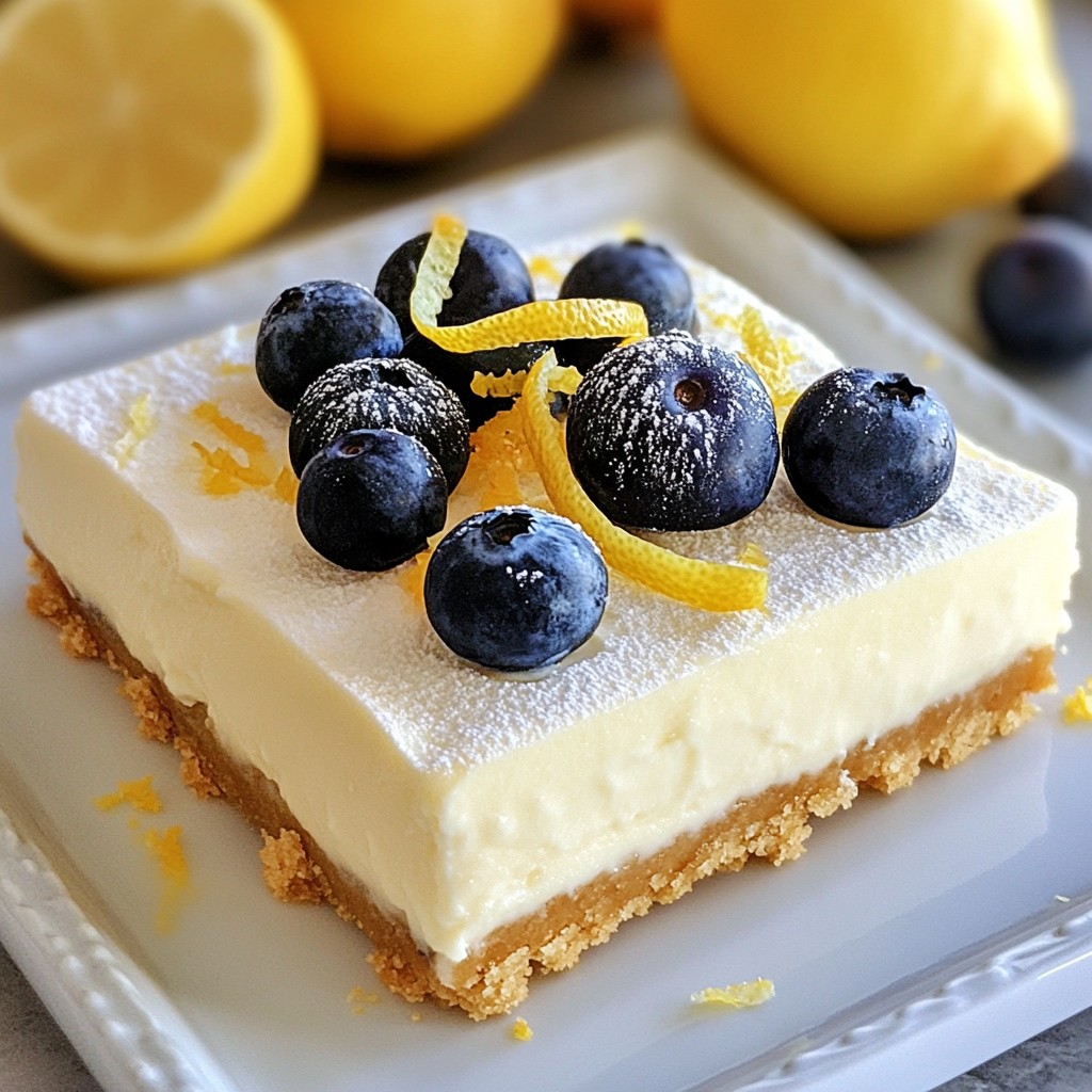 Lemon Blueberry Cheesecake Bars Tasty and Simple Treat