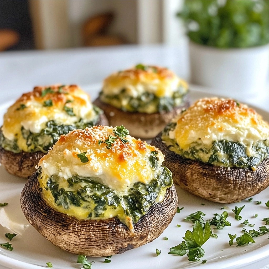 Cheesy Keto Spinach Stuffed Mushrooms Flavorful Bite