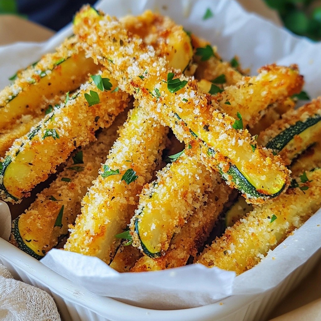 Crunchy Keto Garlic Parmesan Zucchini Fries Recipe