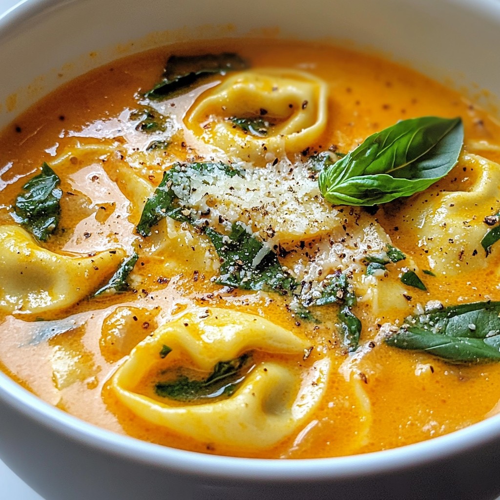 Creamy Tomato Basil Tortellini Soup Flavor Boost