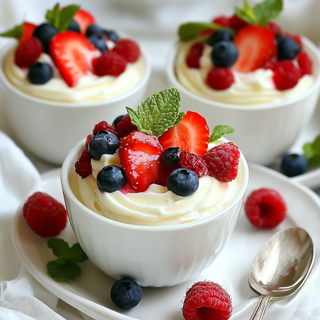 Fluffy Sugar-Free Berry Yogurt Mousse Delight