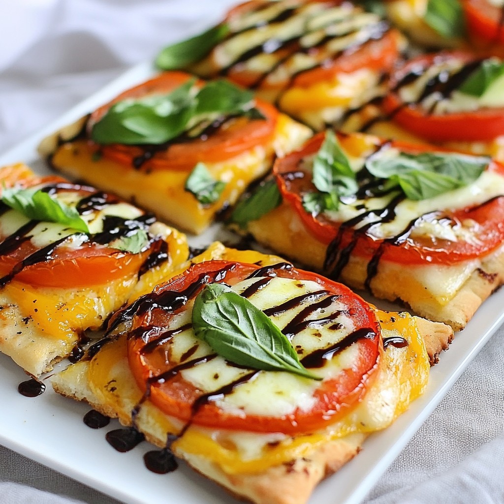 Savory Tomato Basil Mozzarella Flatbread Recipe