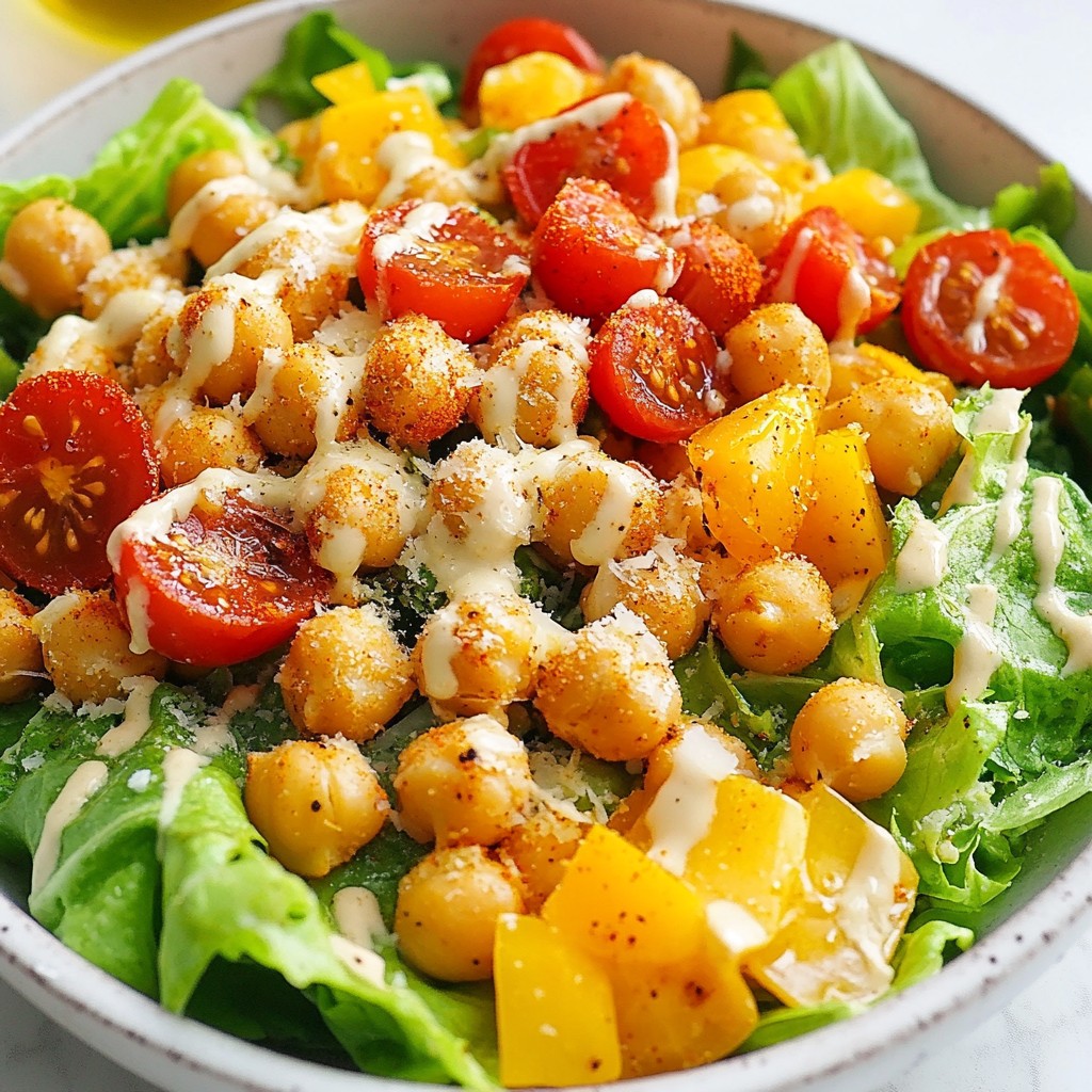 Crispy Chickpea Caesar Salad Fresh and Tasty Meal