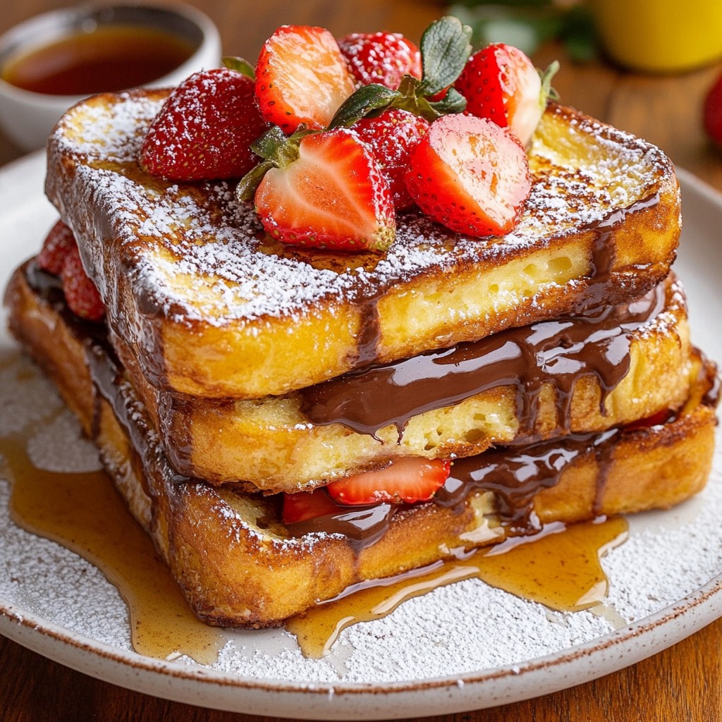 Strawberry Nutella Stuffed French Toast Delight